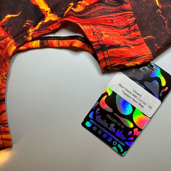 Volcano Biker Rave/ Festival Shorts w/Cut Out - Picture 5 of 7